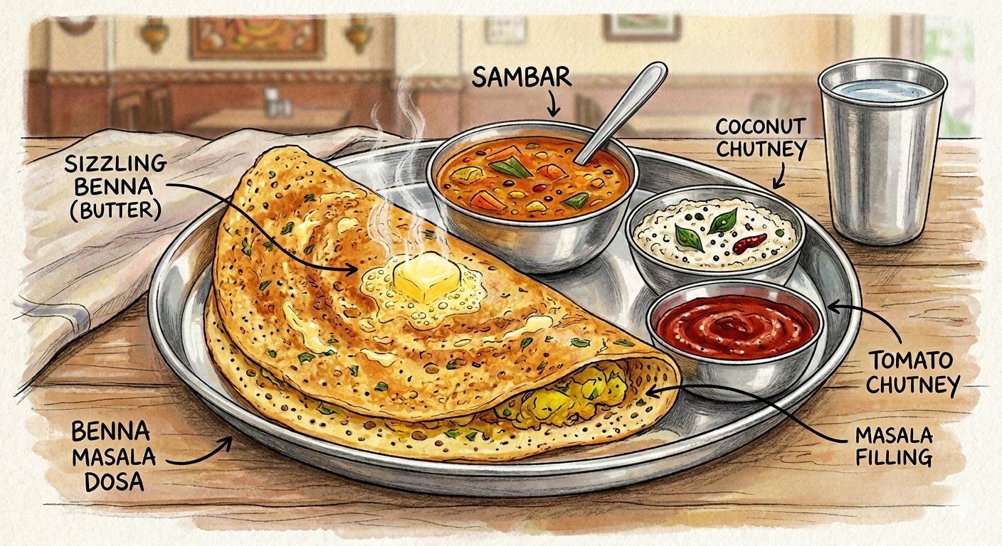 Dosa plate illustration